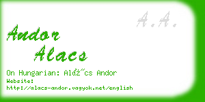 andor alacs business card